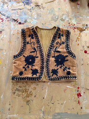 Beautiful Handmade Embroidered Velvet Indian Vest